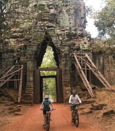 Louise Day Cycling on the  tour with redspokes